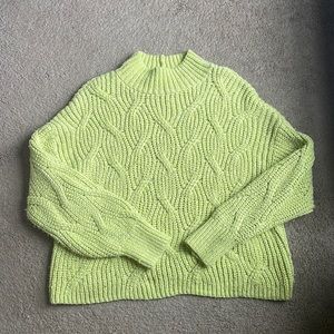 lime green mock turtleneck